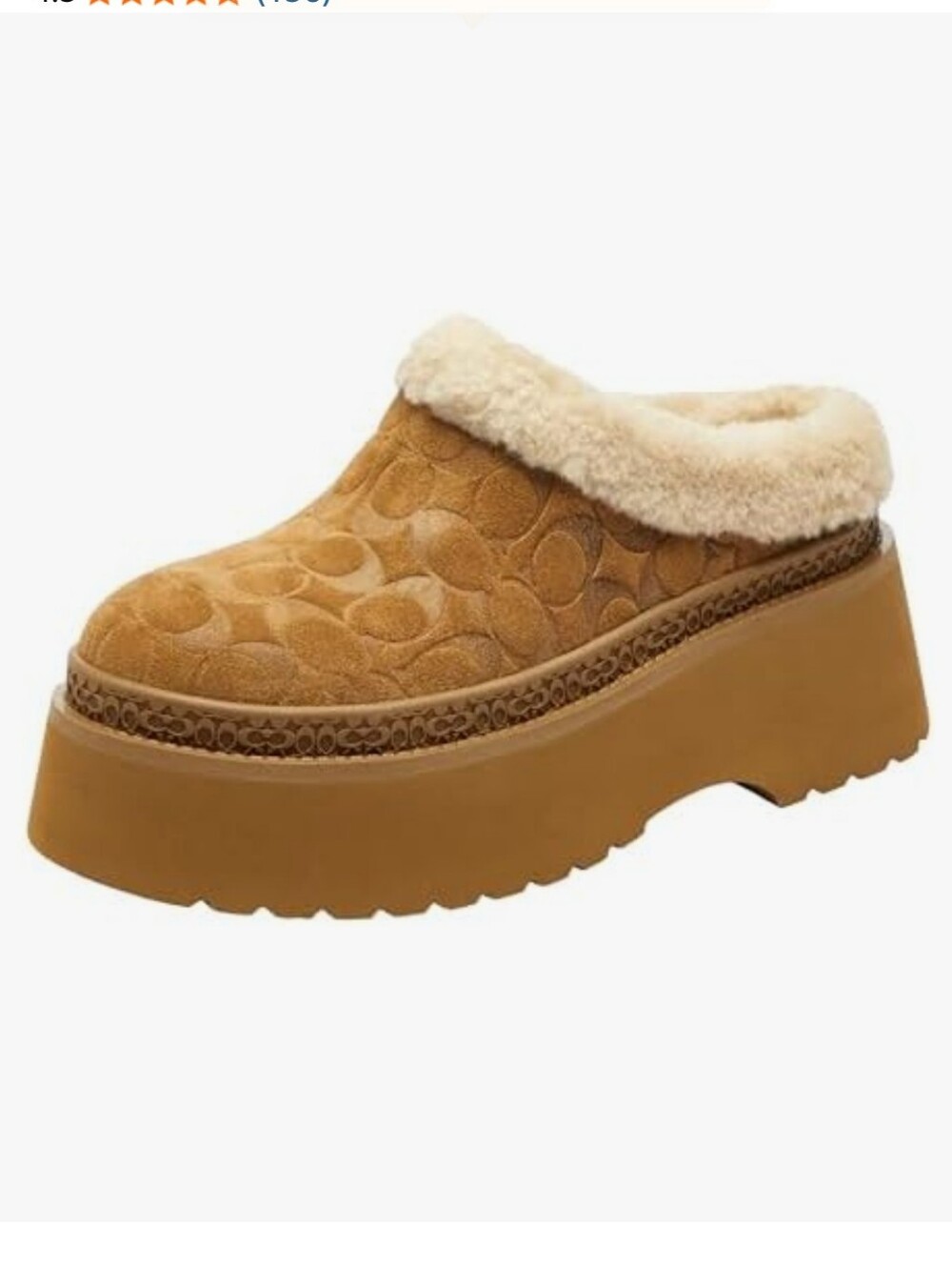 COACH Cecelia Suede Shearling Clog in Tobacco New Sz. 10